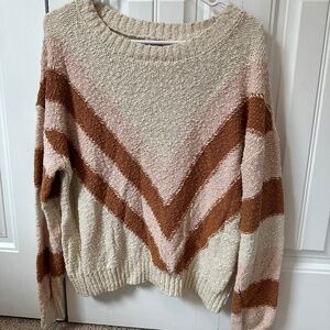 Pink Lily V striped sweater